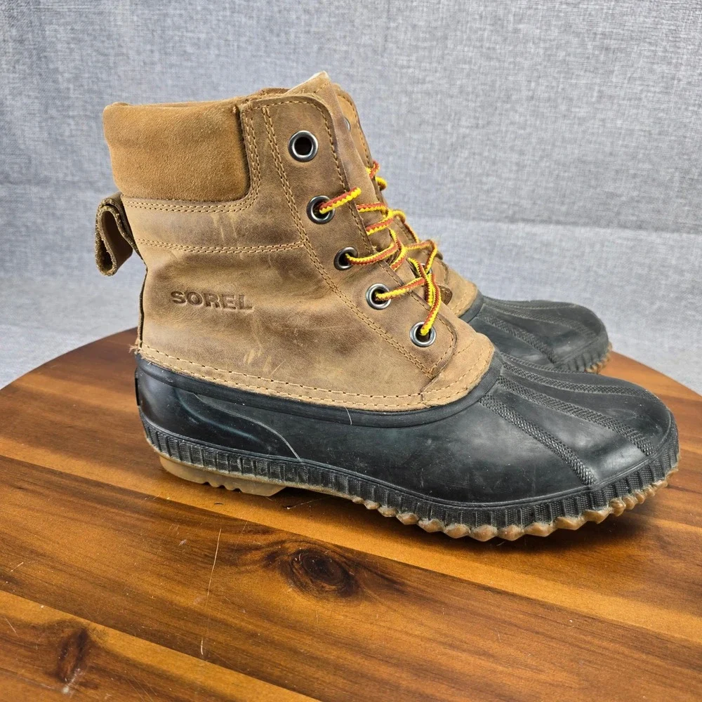 Sorel Mens Cheyanne Lace Waterproof Winter Duck Boots Brown Black NM1704-224 10